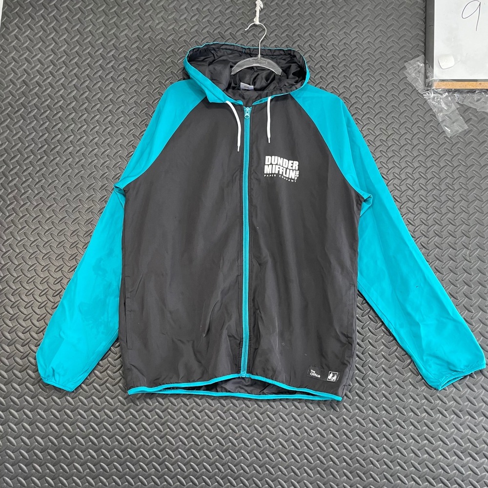 The Office Michael Scott Black Blue Windbreaker Jacket Full Zip Men's Size M‎